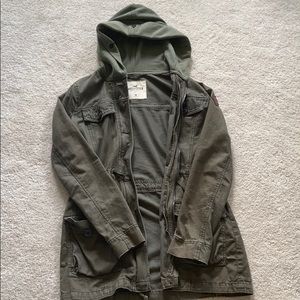 Hollister green utility jacket